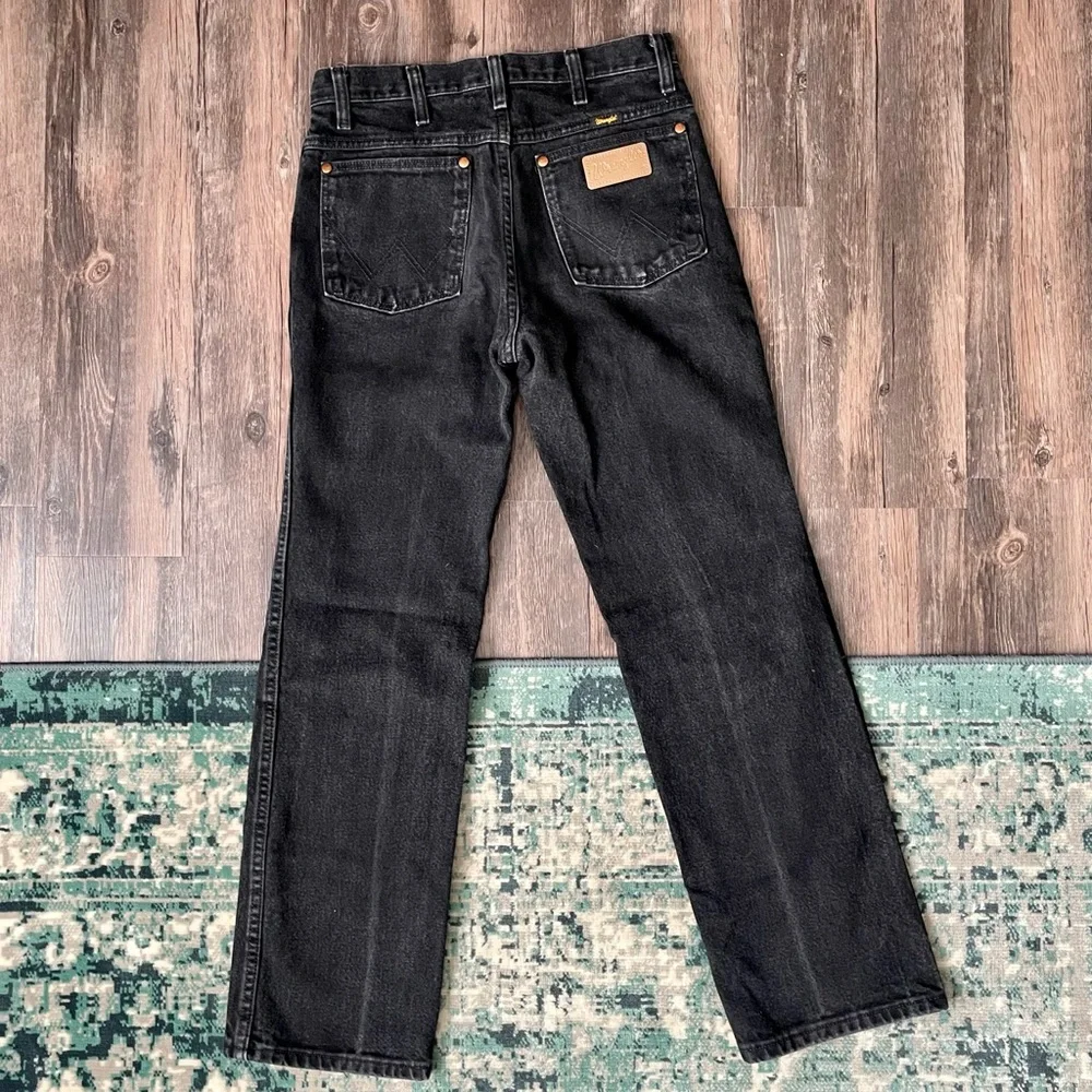 Vintage Wrangler Black Jeans Denim Pants Sz 29 x 30 Retro Cowboy Western - Picture 3 of 14